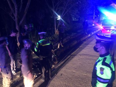 Tim Gabungan Polres dan  Satpol PP Kuansing Lakukan Giat Patroli Blue Light di Wilayah Hukum Polres